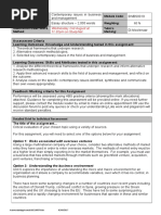 Assessment Criteria Learning Outcomes: Knowledge and Understanding Tested in This Assignment