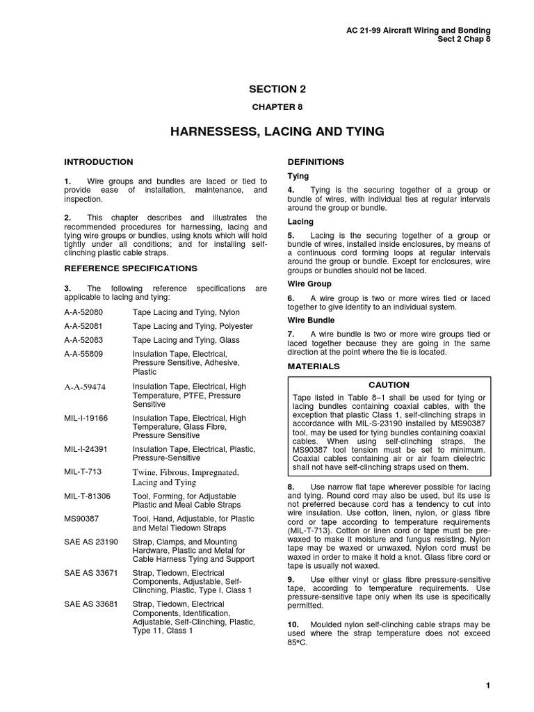 Aircraft Wire Lacing and Tying Guide | PDF | Electrical Wiring ...