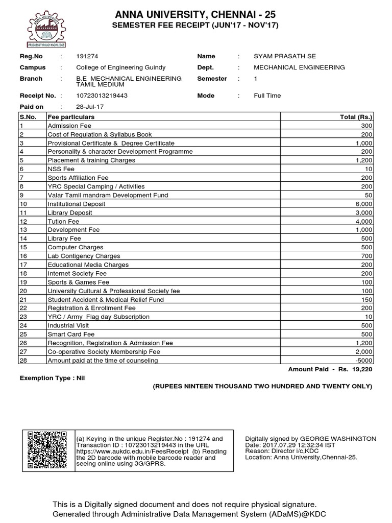 Fees Reciept PDF | PDF | Fee | Receipt