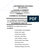 El Comercio Internacional y Su Relación Con La Inversión Extranjera Directa