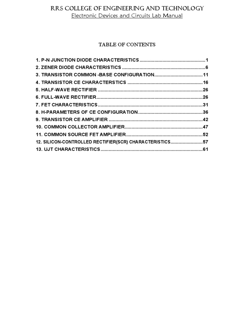 Full Wave Rectifier Lab Manual - Circuit Boards