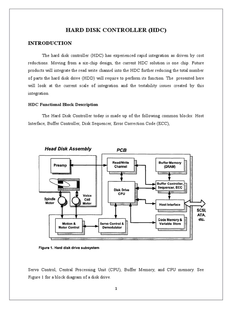 Hard Disk Controller (HDC) PDF Hard Disk Drive Disk Storage