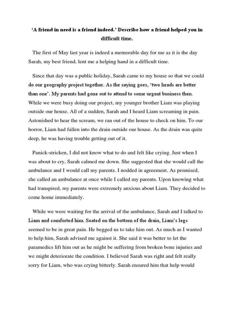 Paragraph on a friend in need is a friend indeed in 150 words image