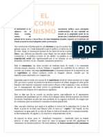 El Comunismo Es Un Movimiento Político Cuyos Principales Objetivos Son El Establecimiento de Una Sociedad Sin Clases Sociales