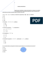 Prueba Matemática Diagnóstico