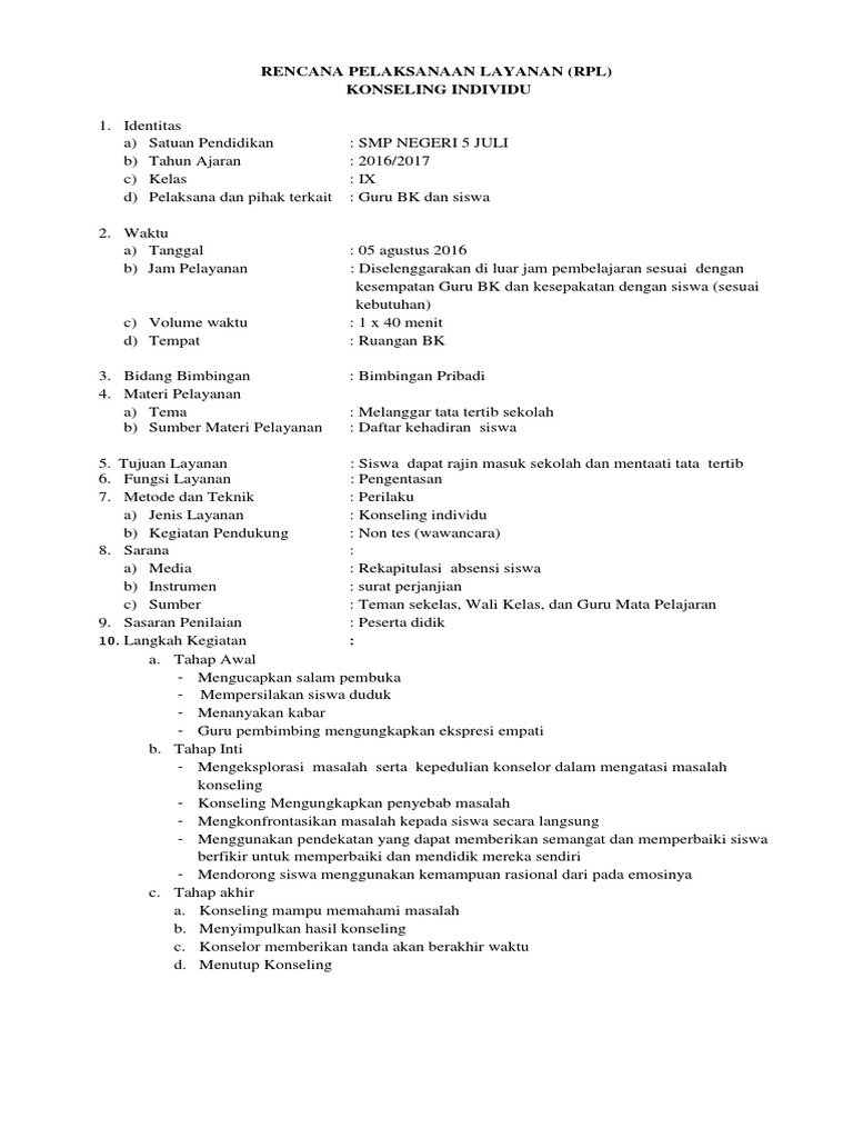 RPL Konseling Individual PDF