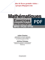 Mathématiques Les Exercices Incontournables MPSI