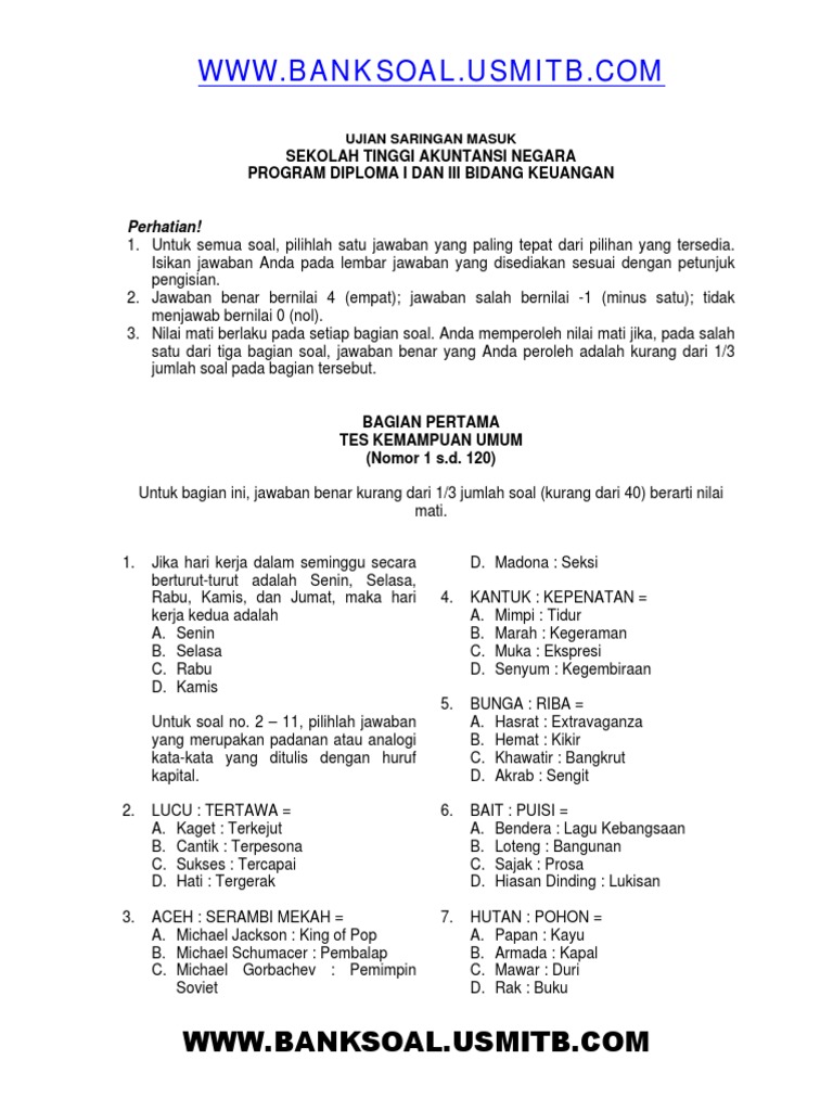 Tes Akademik Sekolah Tinggi Perikanan Red Pastel E