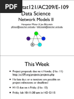 Network Models II: CS109/Stat121/AC209/E-109 Data Science