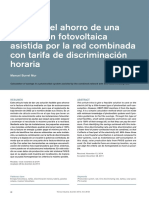 Cálculo Del Ahorro de Una Instalación Fotovoltaica Asistida Por La Red Combinada Con Tarifa de Discriminación Horaria