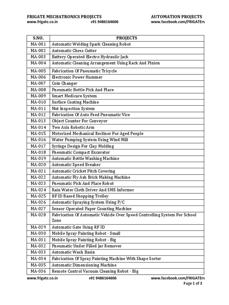 Final Year Mechatronics Project Ideas | PDF | Robot | Robotics