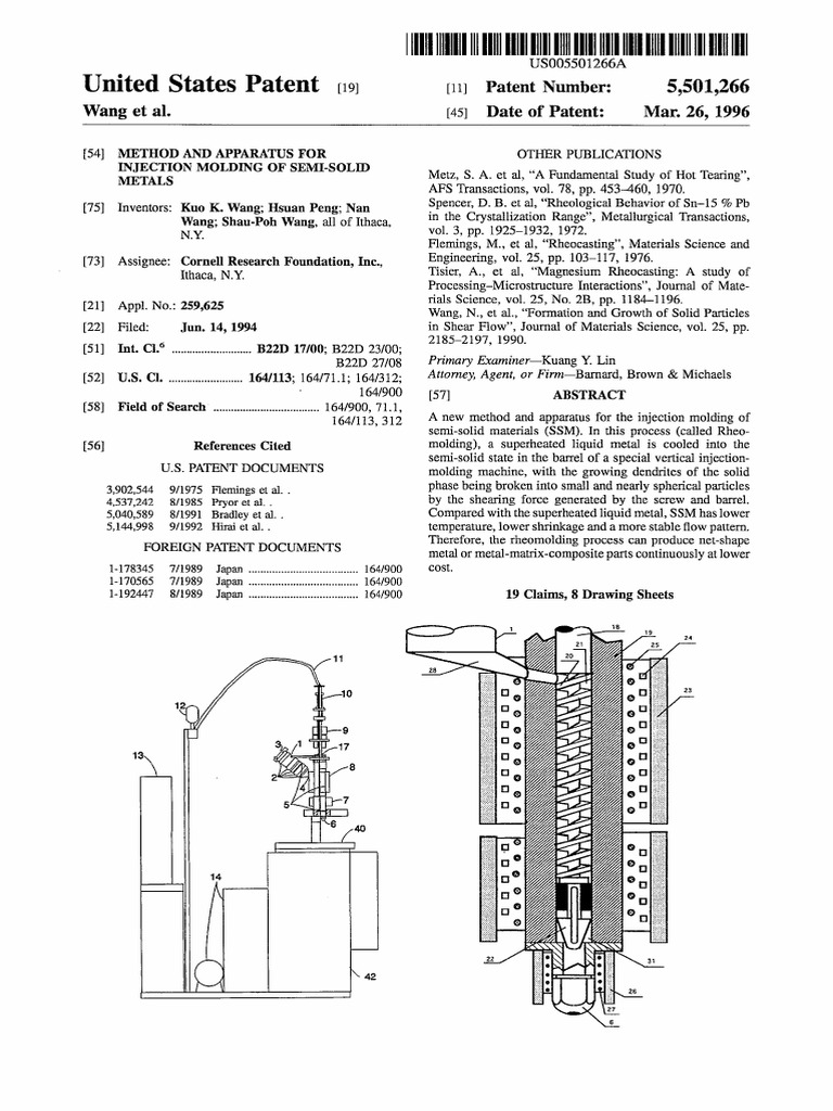 Semi-Solid Metal Injection Molding Method | PDF | Casting (Metalworking ...