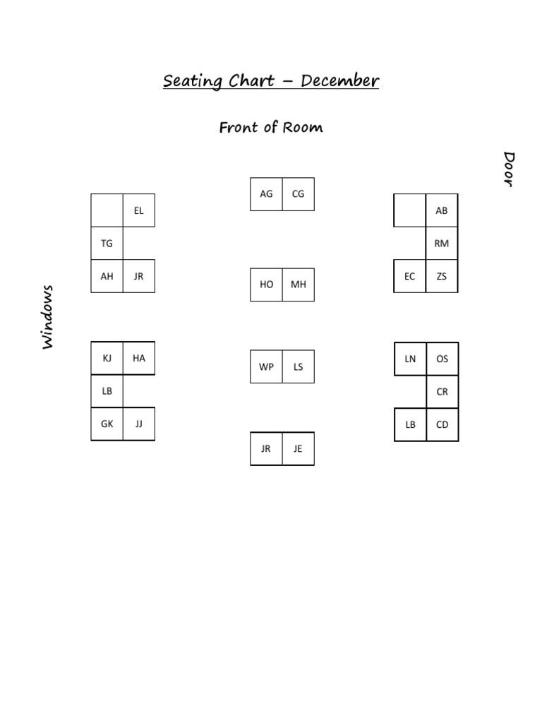 December Seating Chart Overview | PDF