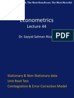 Econometrics: Dr. Sayyid Salman Rizavi