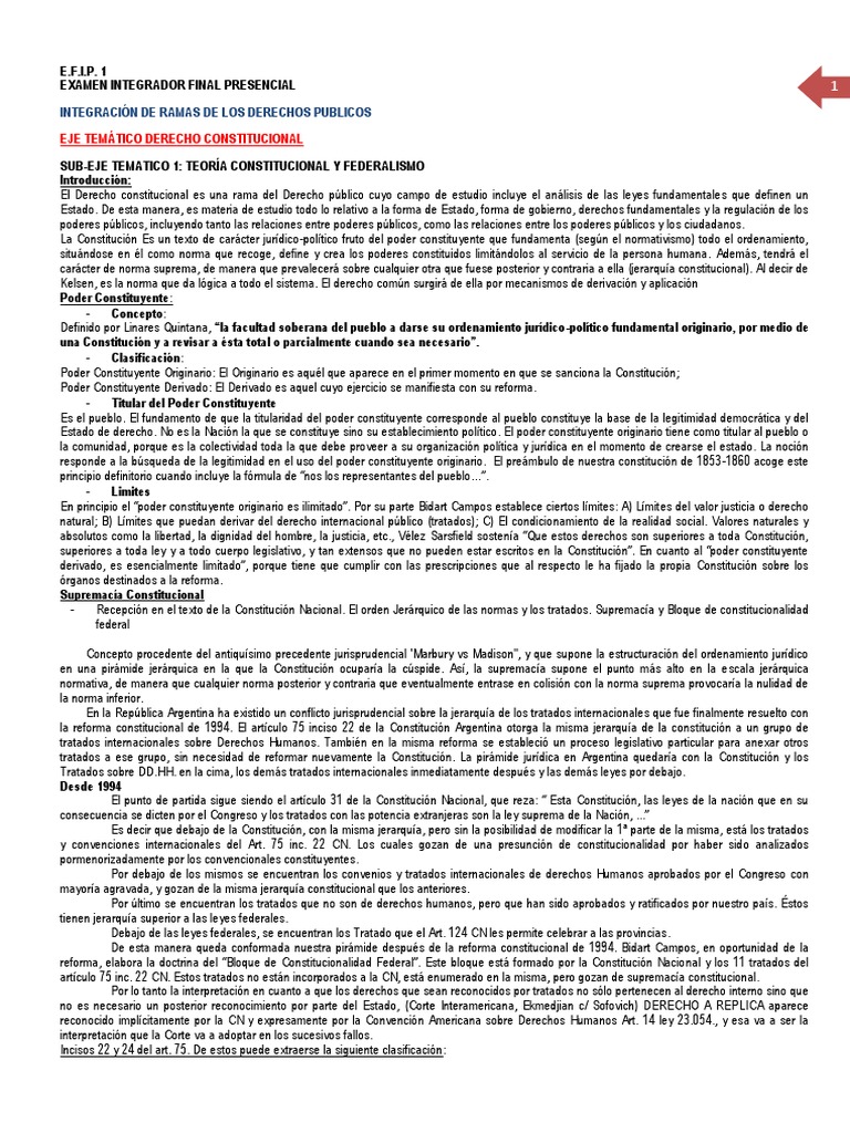 Resumen Efip 1 Siglo 21 Pdf Federación Constitución