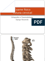 Exame Físico Da Coluna Cervical em Ortopedia