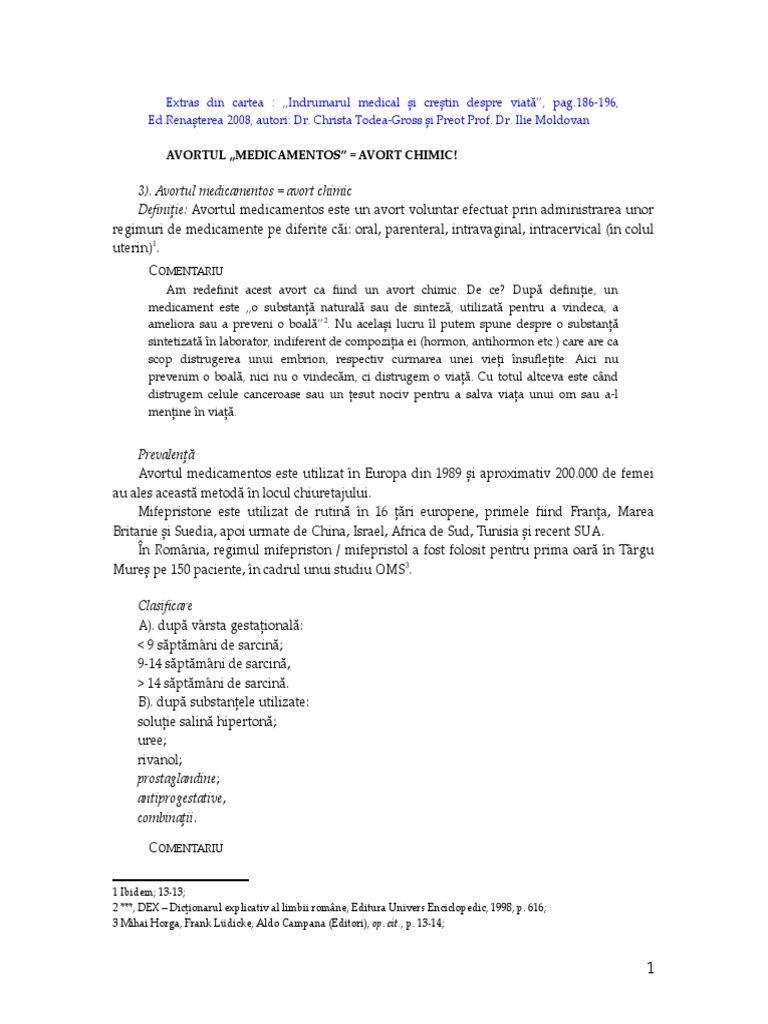 Avortul Medicamentos Este Avort Chimic ! | PDF