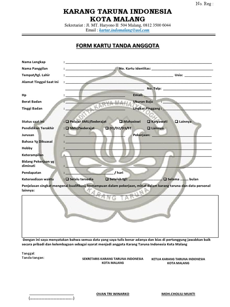 form kta