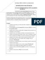 Information For Students English Language Support Reflective Learning Journal