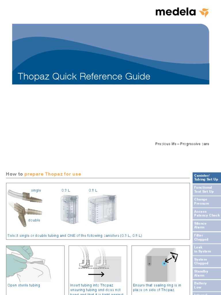 Thopaz Cardiothoracic Drainage System Quick Guide | PDF | Leak ...