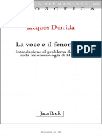 Jacques Derrida-La Voce e Il Fenomeno. Il Problema Del Segno Nella Fenomenologia Di Husserl-Jaca Book (1968)