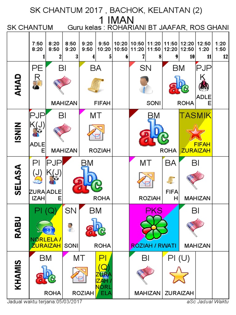 JADUAL WAKTU KELAS