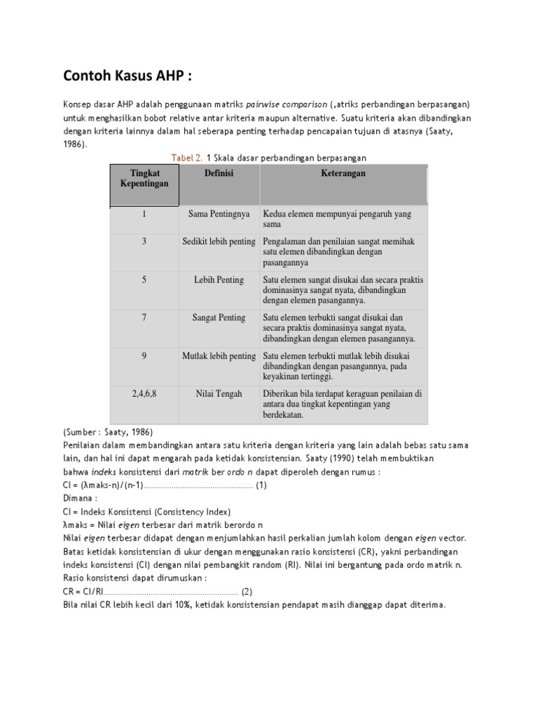 Contoh Kasus AHP