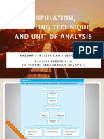 Week 9_Unit Analisis, Populasi, Teknik Pensampelan