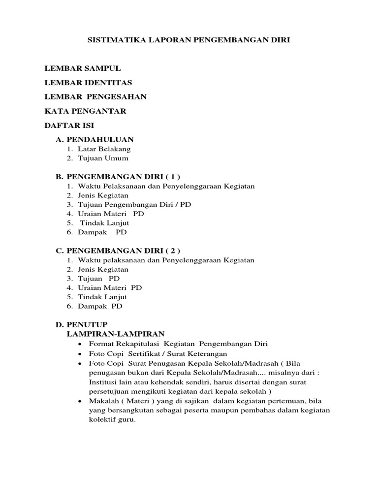 Laporan Pengembangan Diri Guru | PDF
