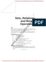 Sets, Relations and Binary Operations: Standard Notations
