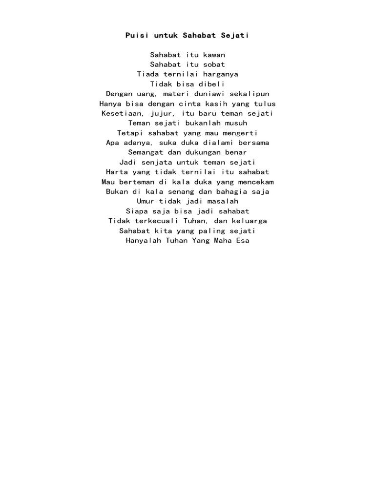 Puisi Untuk Sahabat Sejati Pdf