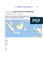 Daftar Kabupaten Dan Kota Di Indonesia