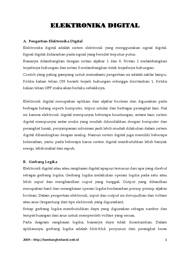 Pengantar Elektronika Digital dan Logika | PDF