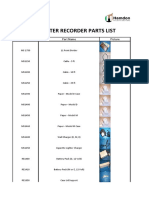 Echometer Recorder Parts List