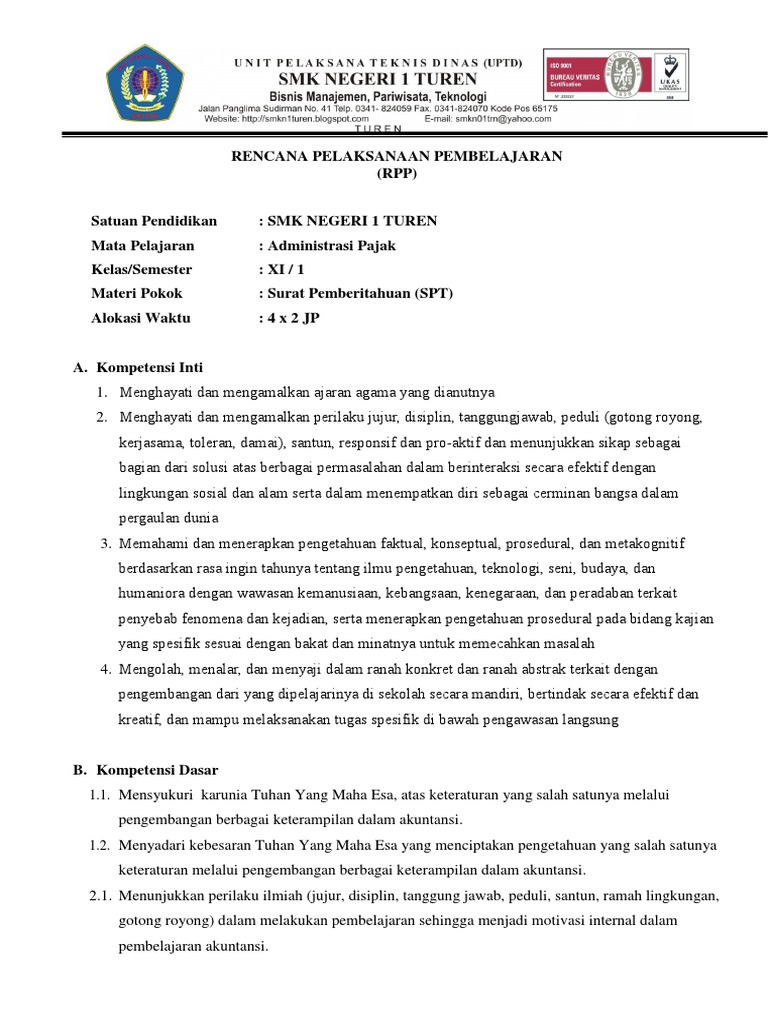 RPP SPT Pertemuan 1 27 Sept XI AK 2