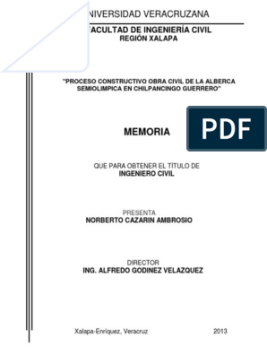 Proceso Constructivo de Una Alberca Semiolimpica PDF | PDF