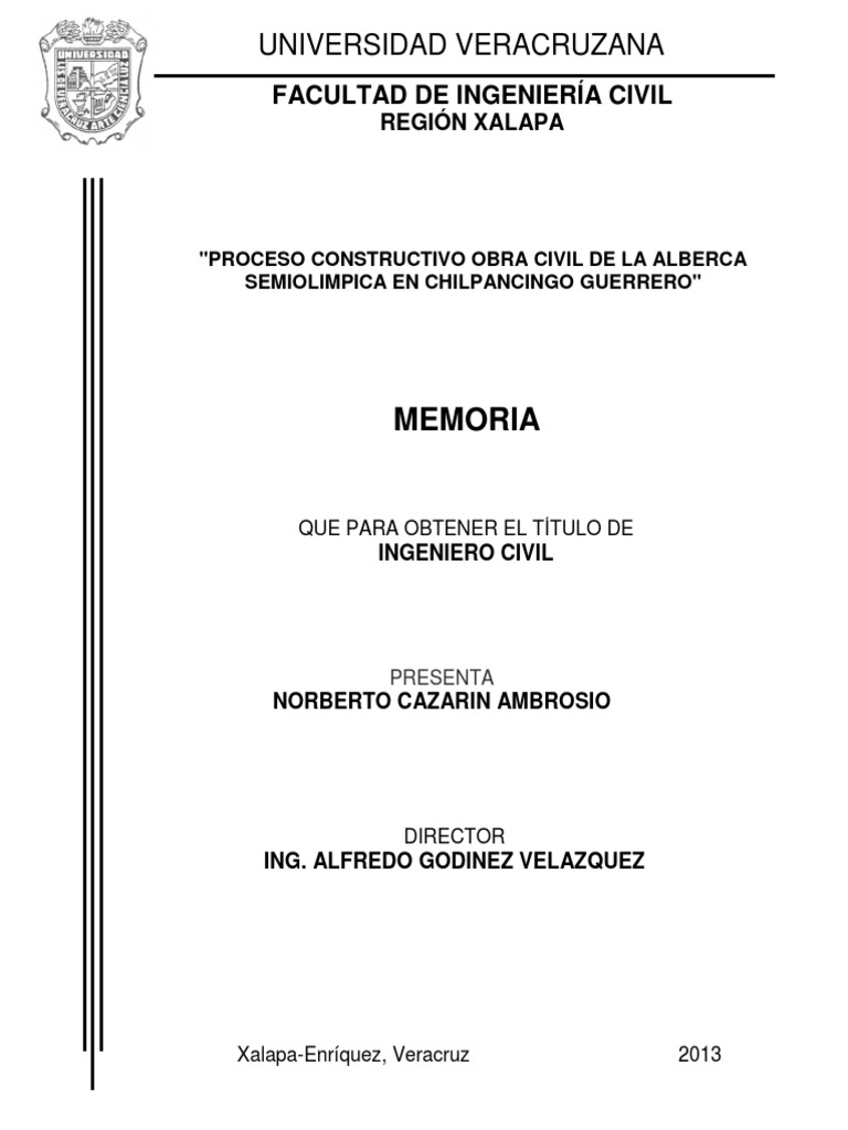 Proceso Constructivo de Una Alberca Semiolimpica PDF | PDF