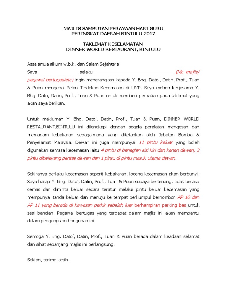 Taklimat Keselamatan