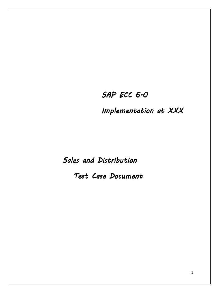 SAP SD Test Case Document | PDF | Software Testing | Computing