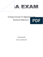 Cisa Exam Testing Concept It Alignment With Business Objecti PDF