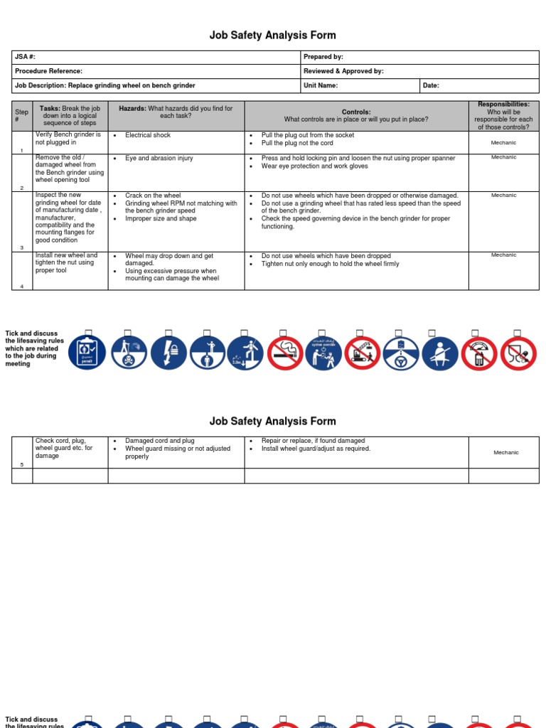 JSA Replace Grinding Wheel From Bench Grinder PDF Grinding