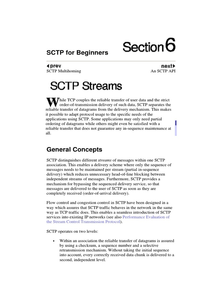 SCTP Protocol Basics & Features | PDF | Transmission Control Protocol ...