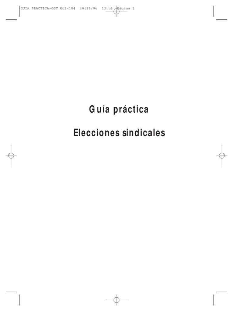 Guia Elecciones Sindicales PDF Caso de ley Sindicato