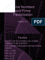Prime Numbers and Prime Factorization: Lesson 3-2