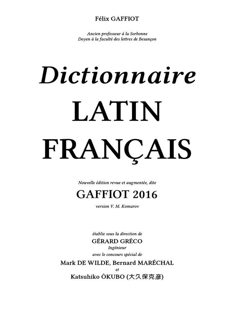 Gaffiot 16 Komarov Pdf Pdf Syllabe Dictionnaire