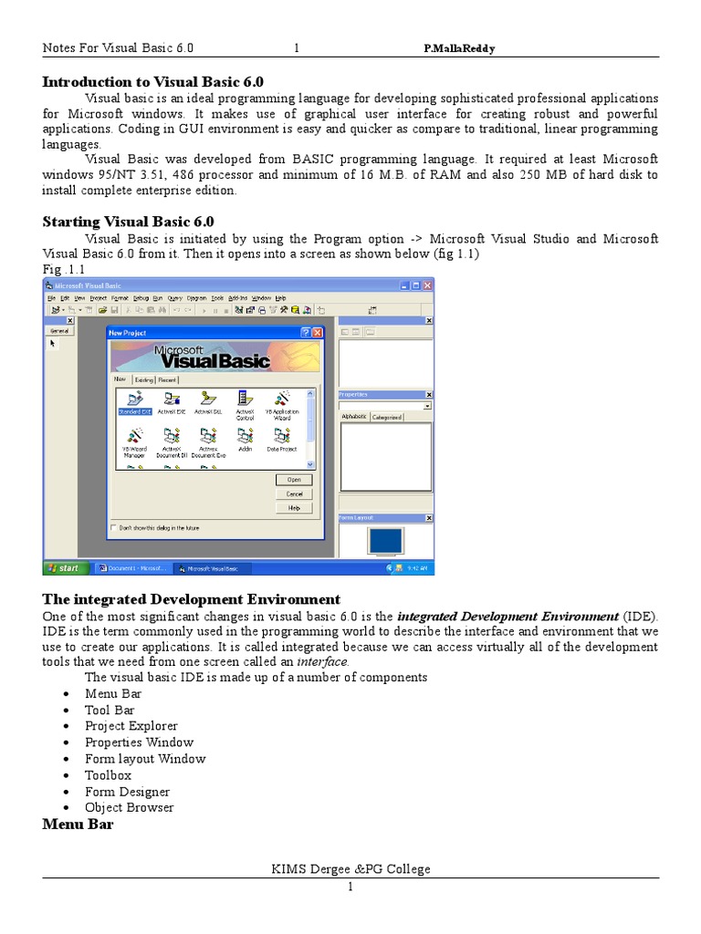 Visual Basic 6 0 Notes Short | Download Free PDF | Array Data Type ...