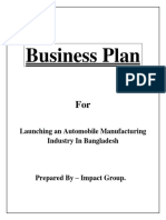 Business Plan: Launching An Automobile Manufacturing Industry in Bangladesh