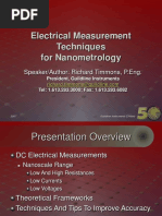 Electrical Measurement Techniques For Nanotechnology UNS