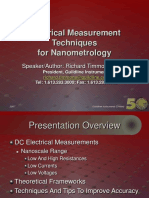 Electrical Measurement Techniques For Nanotechnology UNS