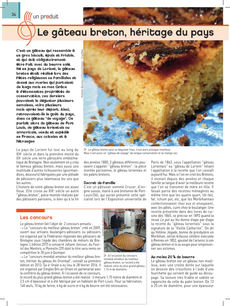 Gateau Breton Recipe Pdf Bretagne Biscuit